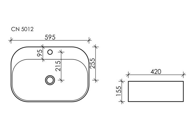 Умывальник накладной CERAMICA NOVA Element 80551210 от магазина ЛесКонПром.ру