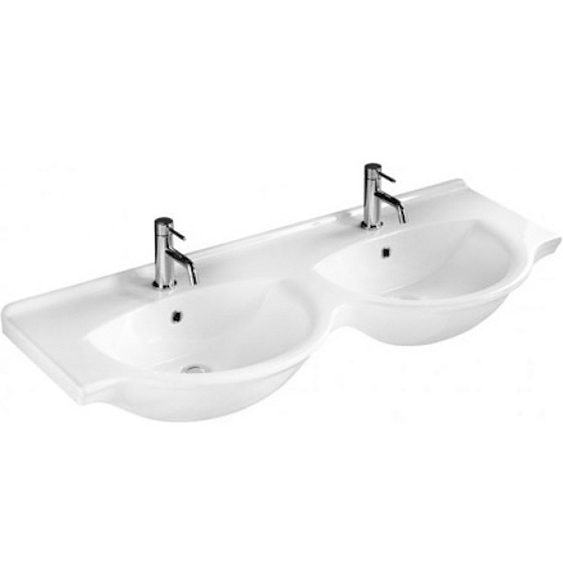 Раковина Hatria Sophie 125 Y0Q501 двойная Белая от магазина ЛесКонПром.ру