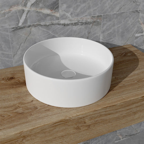 Раковина на столешницу Azario 35 см белый глянец от магазина ЛесКонПром.ру