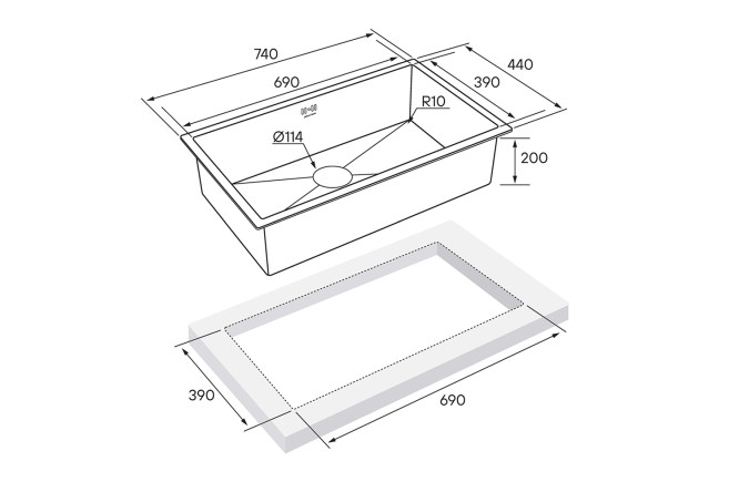 Мойка врезная PAULMARK Valde 80530265 от магазина ЛесКонПром.ру