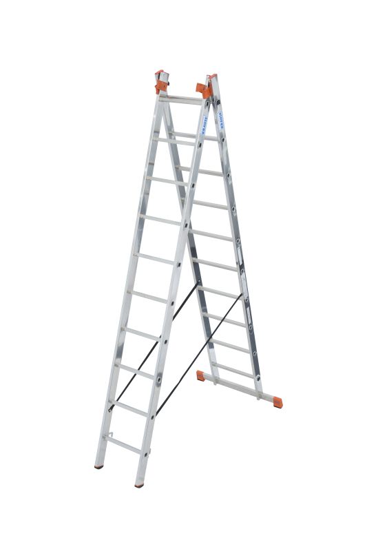 Лестница алюминиевая трехсекционая KRAUSE TRIBILO 3х10 от магазина ЛесКонПром.ру