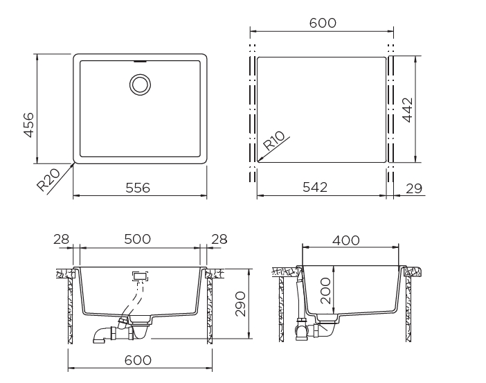 Кухонная мойка BROOKLYN 60 CRISTALITE 700991 от магазина ЛесКонПром.ру