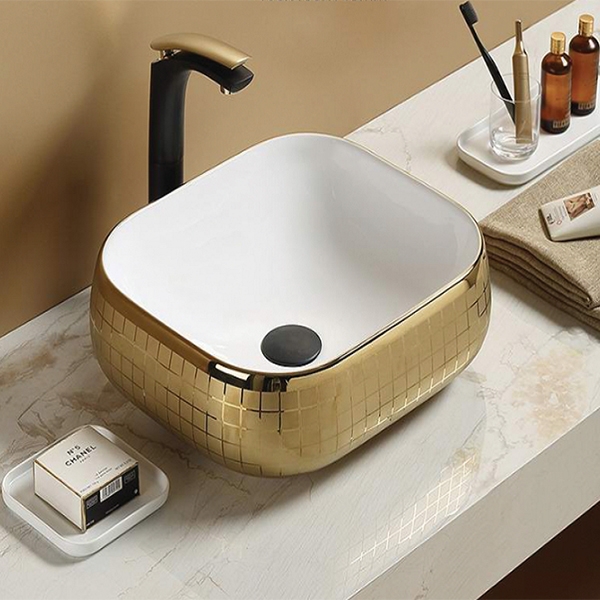 Раковина CeramaLux 45 C1068 Золотая от магазина ЛесКонПром.ру