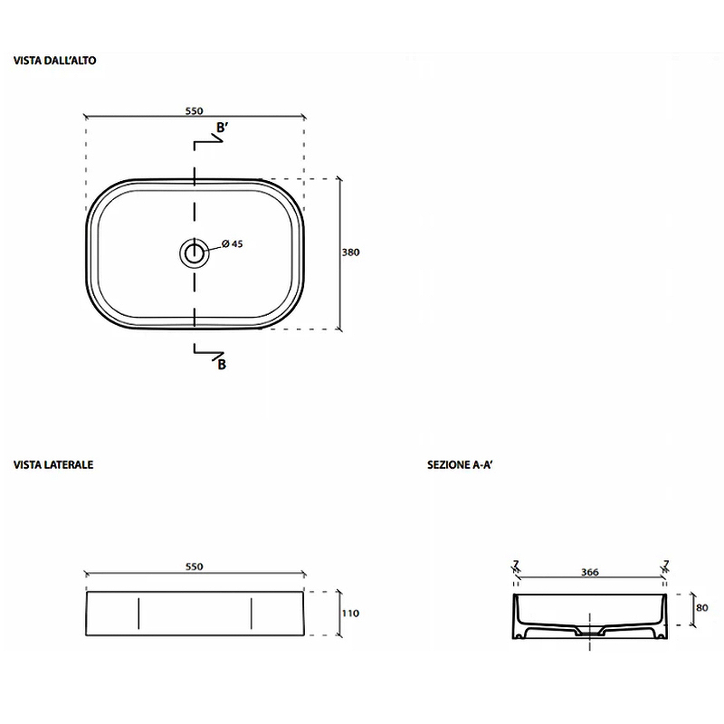 Раковина-чаша Galassia Smartb 55 7402MT Белая от магазина ЛесКонПром.ру
