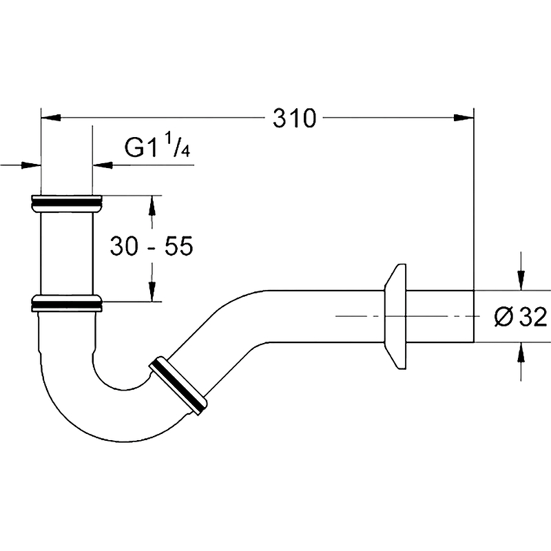 Сифон для биде Kerasan Retro 913390 Хром от магазина ЛесКонПром.ру