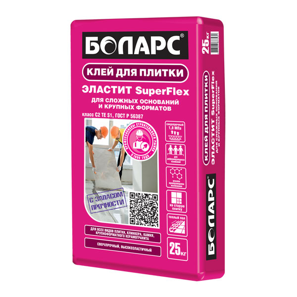 Боларс Эластит Superflex плиточный клей, 25 кг от магазина ЛесКонПром.ру