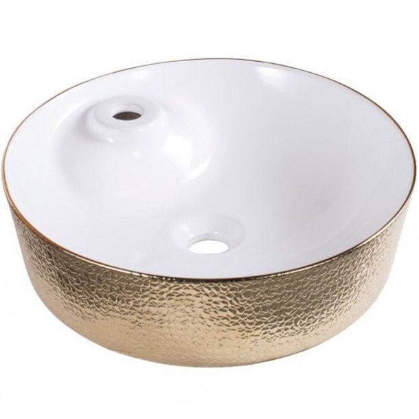Раковина-чаша CeramaLux 43 D1306H025 Белая Золотая от магазина ЛесКонПром.ру