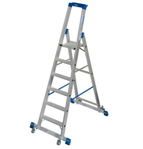 Стремянка алюминиевая Krause Stabilo с траверсой 6 ступеней (арт. 127303) от магазина ЛесКонПром.ру