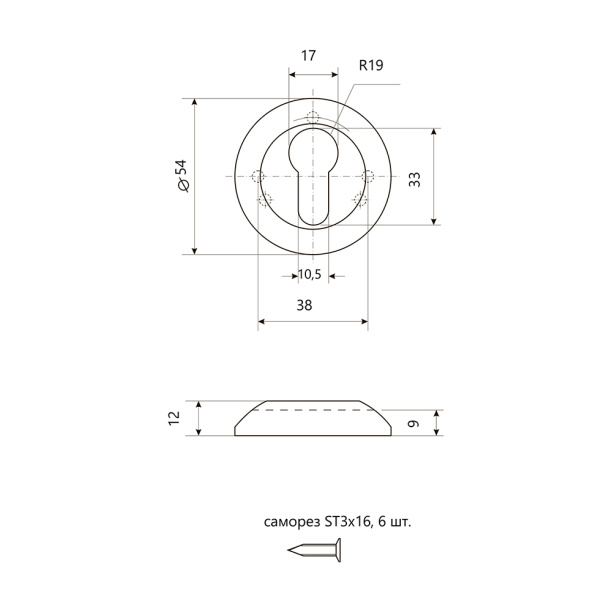 Дверные накладки под цилиндр Megapolis бронза от магазина ЛесКонПром.ру