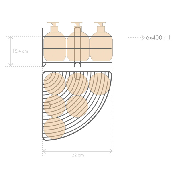Полка сетчатая ЧМЗ Стамбул 1-ярусная угловая от магазина ЛесКонПром.ру
