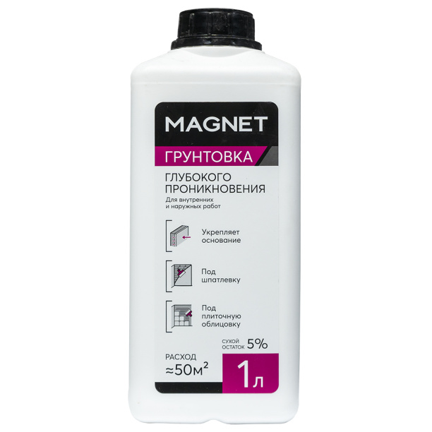 Грунтовка глубокого проникновения MAGNET 1 л от магазина ЛесКонПром.ру