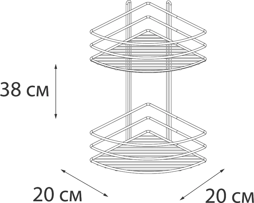 Полка Fixsen FX-710B-2 угловая, черная от магазина ЛесКонПром.ру