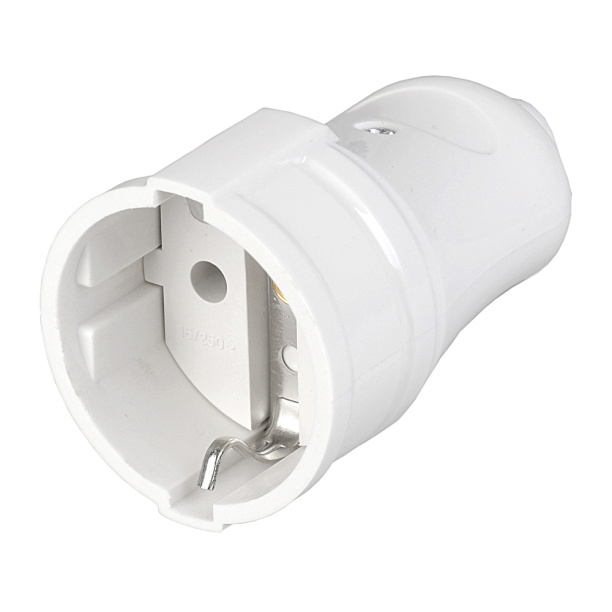 Гнездо с заземлением белое IEK от магазина ЛесКонПром.ру