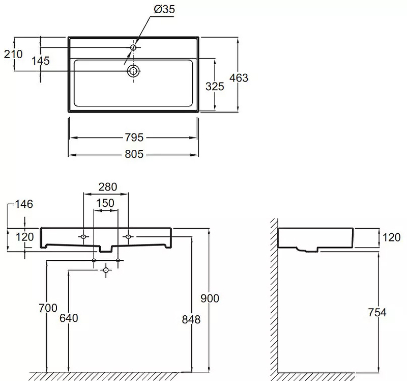 Раковина Jacob Delafon Vivienne 80 EXBI112-00 Белая от магазина ЛесКонПром.ру