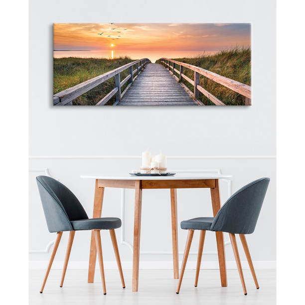 Канвас Закат на пирсе 45х115 см от магазина ЛесКонПром.ру