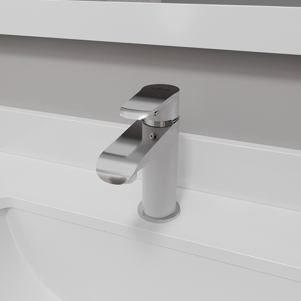 Смеситель для раковины ROSSINKA хром, белый от магазина ЛесКонПром.ру