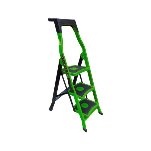 Стремянка стальная с 3 широкими ступенями SAMA зеленого цвета (арт.S-3З) от магазина ЛесКонПром.ру