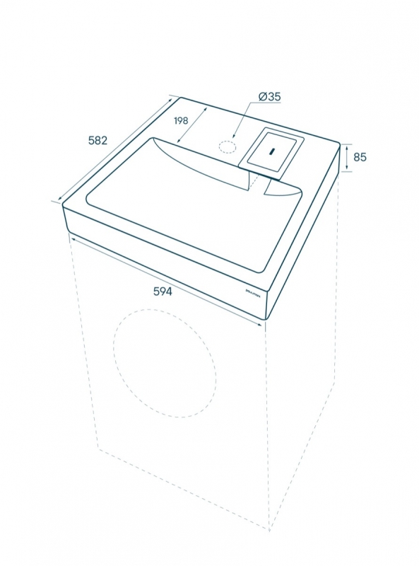 Раковина Paulmark Welt 60 PM730431 на стиральную машину Белая от магазина ЛесКонПром.ру