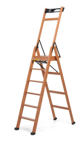 Стремянка Foppapedretti LaScala 6 ступеней Орех от магазина ЛесКонПром.ру