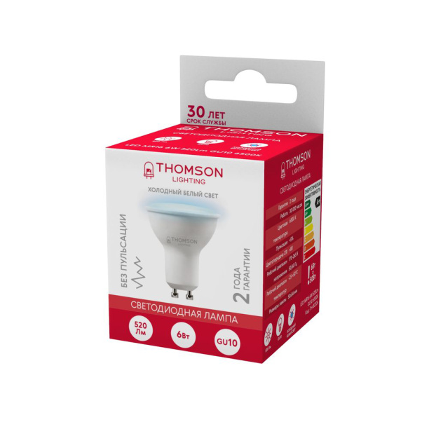 Светодиодная лампа Thomson 6 Вт GU10 холодный от магазина ЛесКонПром.ру