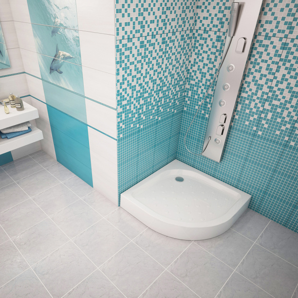 Душевой поддон МЕТАКАМ Classic N 80х80 см полукруглый от магазина ЛесКонПром.ру