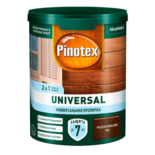 Пропитка универсальная акриловая Pinotex Universal 0,9 л тик от магазина ЛесКонПром.ру