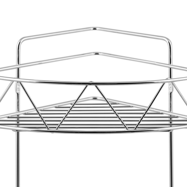 Полка сетчатая ЧМЗ Зигзаг 2-ярусная угловая хром от магазина ЛесКонПром.ру