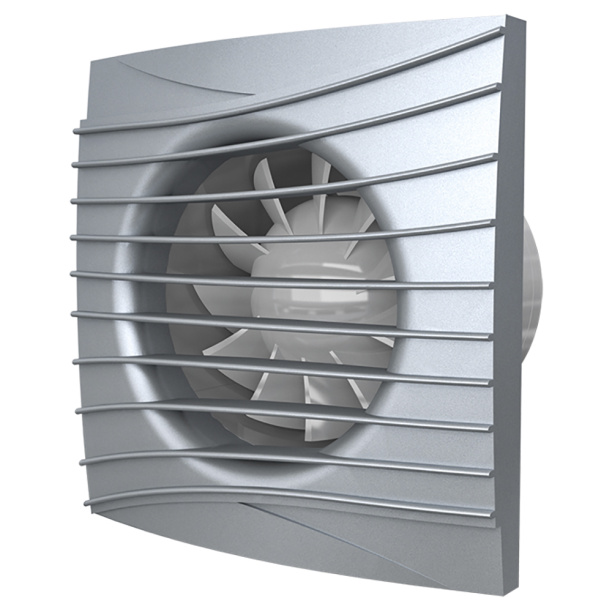Вентилятор SILENT 4C Gray metal вытяжной D100 с обратным клапаном серый от магазина ЛесКонПром.ру