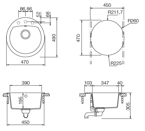 Кухонная мойка ECLIPSE 45 CRISTALITE 700668 от магазина ЛесКонПром.ру