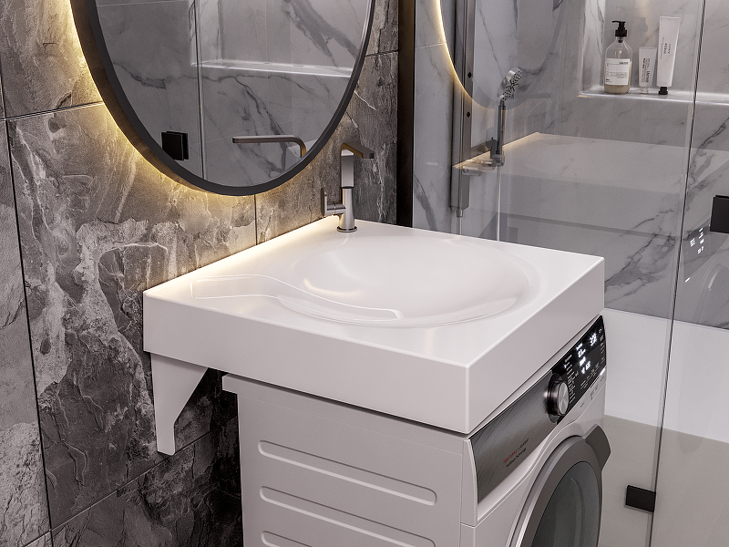 Раковина Paola Sergio 60 на стиральную машину Белая глянцевая от магазина ЛесКонПром.ру