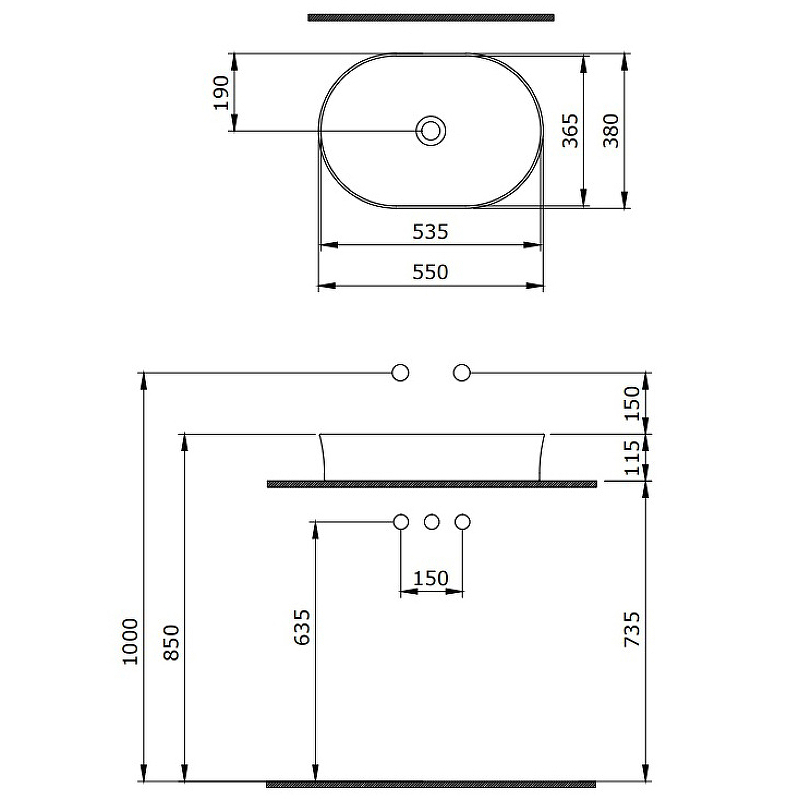 Раковина-чаша Berges Ego SL 55 181012 Белая глянцевая от магазина ЛесКонПром.ру