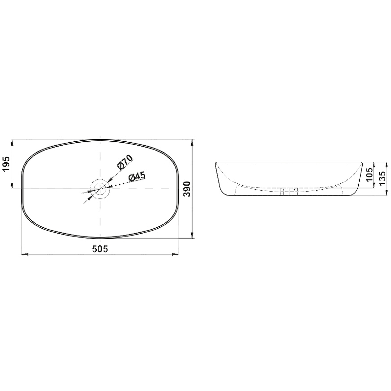 Раковина-чаша Melana 51 MLN-A500B Белая от магазина ЛесКонПром.ру