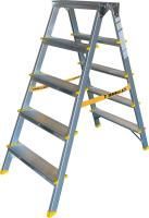 Двухсторонняя стремянка алюминиевая  Алюмет 5 ступеней арт. AD 7205 от магазина ЛесКонПром.ру