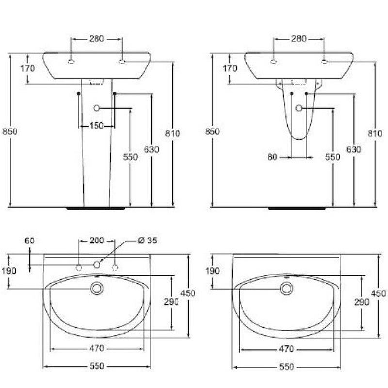 Раковина Vidima Seva Fresh 55 W401661 Белая от магазина ЛесКонПром.ру