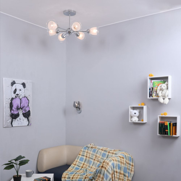 Люстра потолочная Schaffner Чело 6х60 Вт Е27 от магазина ЛесКонПром.ру