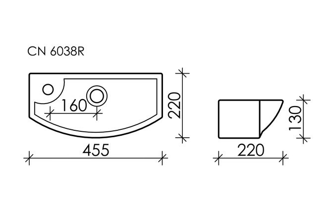 Умывальник подвесной угловой CERAMICA NOVA Element 80551294 от магазина ЛесКонПром.ру
