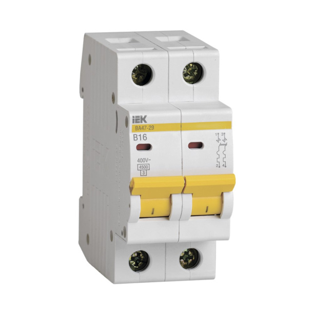 Выключатель автоматический IEK 2п 16 А В от магазина ЛесКонПром.ру