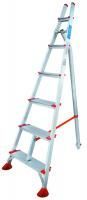 Стремянка алюминиевая садовая профессиональная с широкой ступенью Новая Высота 6 ступеней (арт. 3199106) от магазина ЛесКонПром.ру