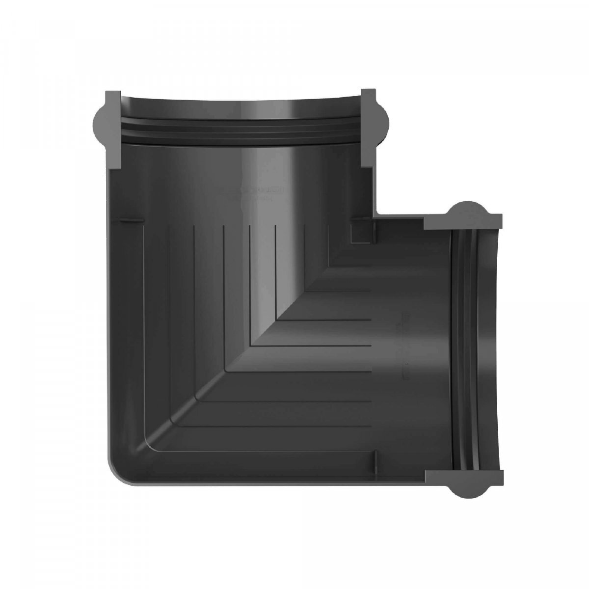 Угол желоба ТЕХНОНИКОЛЬ Оптима ПВХ 120/80, 90°, черный от магазина ЛесКонПром.ру